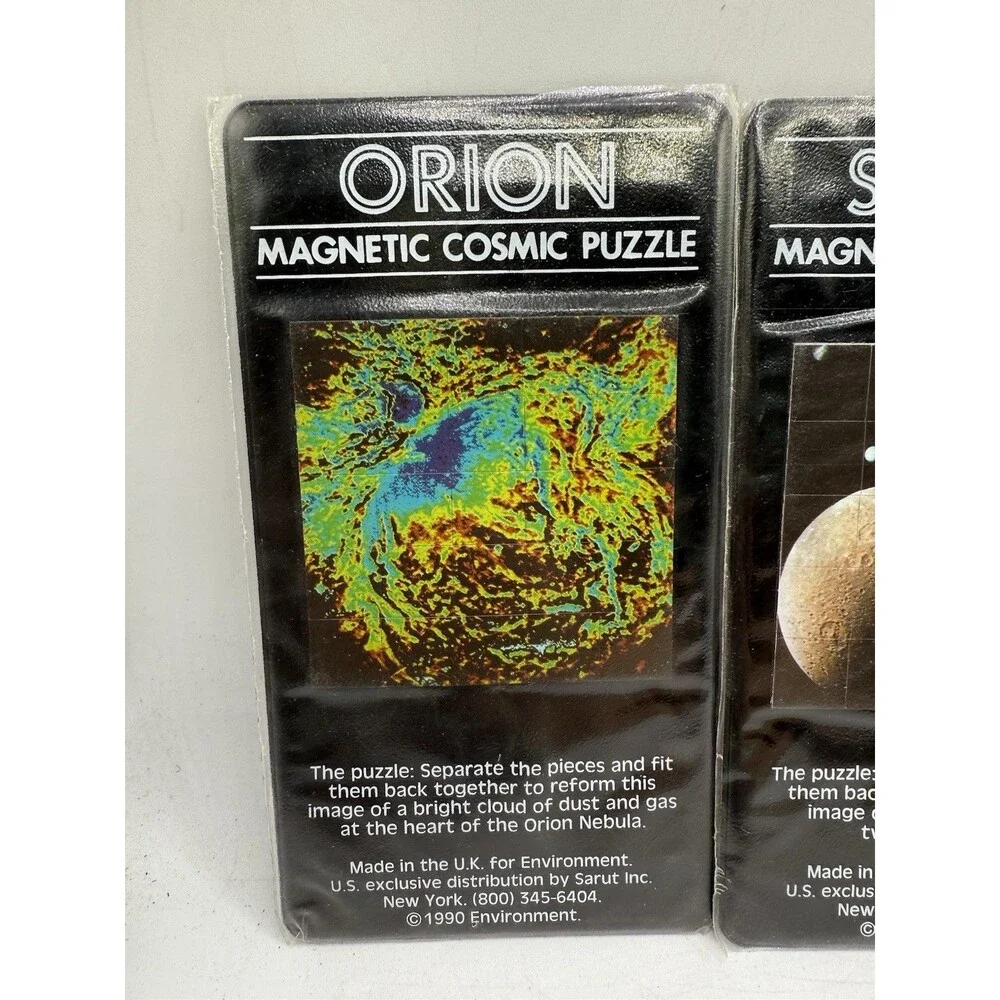 3 Vintage 1990 Sarut Environment Saturn Moon Orion Magnetic Cosmic Puzzle Set